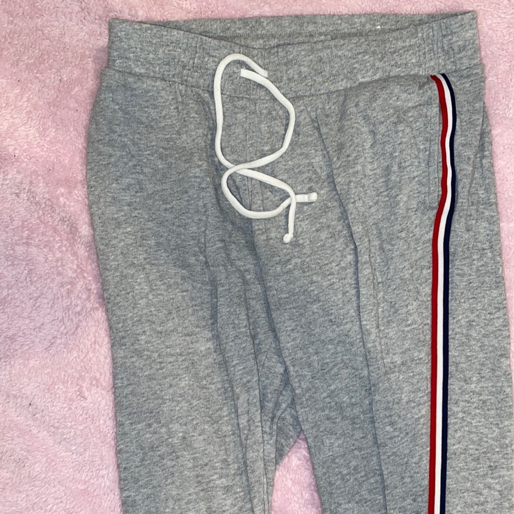 Grey Joggers With Stripes on Sides